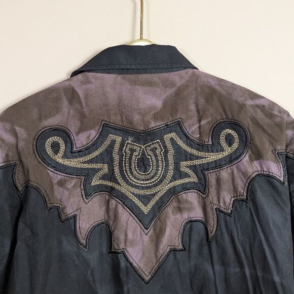Panhandle slim pearl snap western short tie dye embroidery xl - Picture 7 of 8